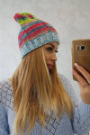 Fleecová čepice Klaudia K255 žlutá neon+modrá UNI