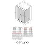 CERANO - Sprchový kout Antelo L - L/P - 6 mm - černá matná, transparentní sklo - 92x30 - otočný CER-666532