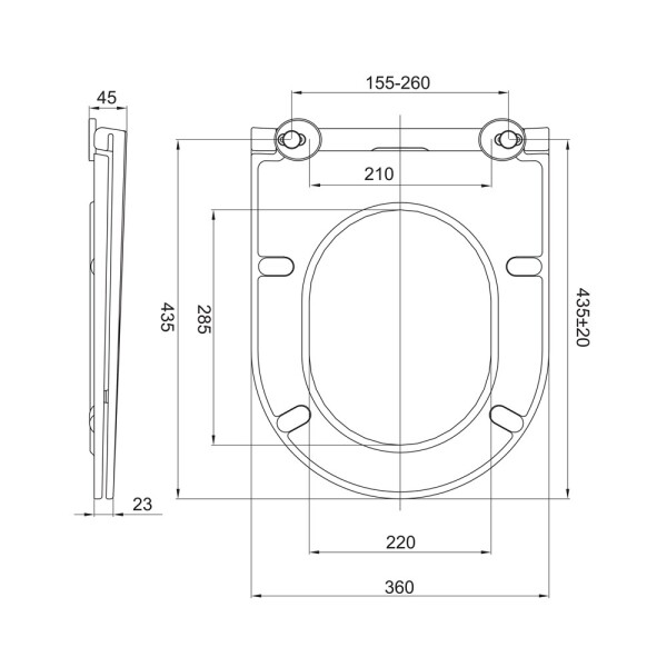 Mereo WC sedátko samozavírací SLIM CSS113S