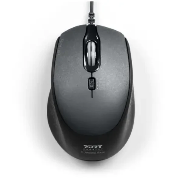 PORT CONNECT SILENT 900711 černá / drátová myš / USB-A + USB-C / 3600 DPI / 1.6m (900711-PC)