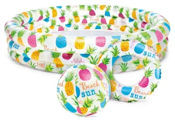 INTEX Nafukovací bazénový set Hawaii / 132 x 28 cm / 3 vzduchové komory / plavací kruh + míč 51 cm (205946)