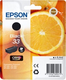 Epson T3331 originální cartridge 33 / XP-530 / XP-630 / XP-635 / XP-830 / 6.4 ml / černá (C13T33314010)