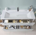 VILLEROY & BOCH - Subway 3.0 Umyvadlo 130x47 cm, bez přepadu, otvor pro baterii, CeramicPlus, Stone White 4A70D2RW