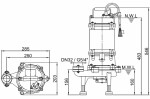 HCP PUMPS HCP 32-GF21.5 400V, kalové čerpadlo, bez plováku, s řezacím zařízením