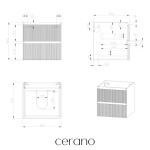 CERANO - Koupelnová skříňka pod umyvadlo Carole - bílá matná rýhovaná - 49x48x45 CER-674920
