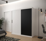 Šatní skříň Abi Jodelka Barva korpusu: Černá, Rozměry: 120 cm, Dveře: Bílá mat
