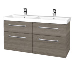 Dřevojas - Umyvadlová skříňka Q MAX SZZ4 120 - D03 Cafe / Úchytka T03 / D03 Cafe 332167C