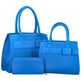 Elegantní sada: Kabelka přes rameno, kabelka do ruky a peněženka Nisa, modrá