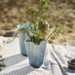 KÄHLER Keramická váza Hammershøi Unfold Blue 16,5 cm, modrá barva, keramika