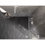 MEXEN/S - Lunar L sprchový kout pětiboký křídlový pravá 80 x 100, transparent, bílá 831L-080P-100L-20-00-P