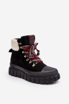 Zateplené boty trapery na tlusté podrážce černé Ralotta 37
