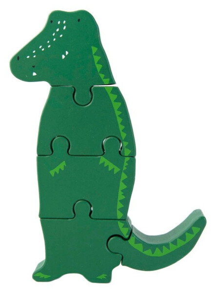 Dřevěné puzzle pro děti pan krokodýl