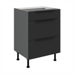 Spodní skříňka Aria ANT 60 D 3S BB - Premium Box Barva korpusu: Antracit, Barva dvířek: BL - Black AFM