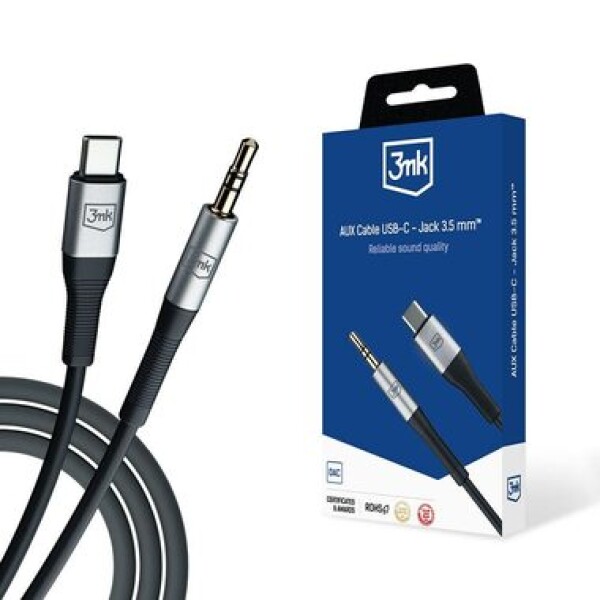 3mk kabel USB-C - Jack 3.5mm 1 m černá (5903108528788)