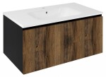 SAPHO - LOREA umyvadlová skříňka 90x44x51,2cm, 1x zásuvka, dub collingwood/černá mat LE090-1935