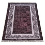 DumDekorace Elegantní hnědý koberec s ornamentálním okrajem Šířka: 160 cm | Délka: 220 cm