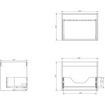 MEXEN/S - Rivel koupelnová skříňka 100 cm s umyvadlem Otis pravá, 1S, 1D, reliéf, grafit/bílá mat 91A23-10047-3-BBFF66-W18P01