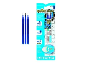 MITAMA Náhradní náplně+guma pro pero GOODY modré/0.7mm (3ks) (MT28088)