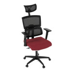 Kancelářská židle, potah bordó látka a černá síťovina MESH, houpací mech.
