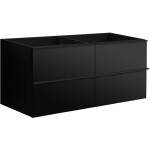 CERANO - Koupelnová skříňka pod umyvadlo s úchytkou Velora - černá matná, černá úchytka - 158x53x46,5 CER-665023