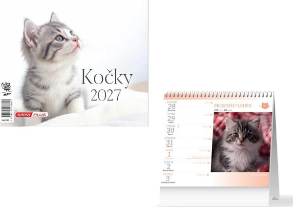 Kalendář 2027 stolní mini Kočky