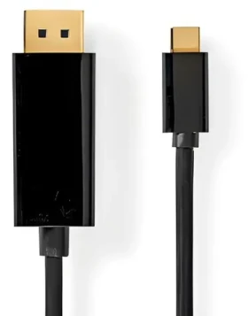 Nedis USB-C - DisplayPort černá / Adaptérový kabel / USB 3.2 Gen 1 / 4K 60Hz / 2 m / Pozlacené konektory (CCGL64352BK20)