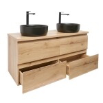 Koupelnová skříňka s umyvadlem SAT B-Way 119x50x45 cm dub mat BWAY2120OAKDU2BB BWAY2120OAKDU2BB