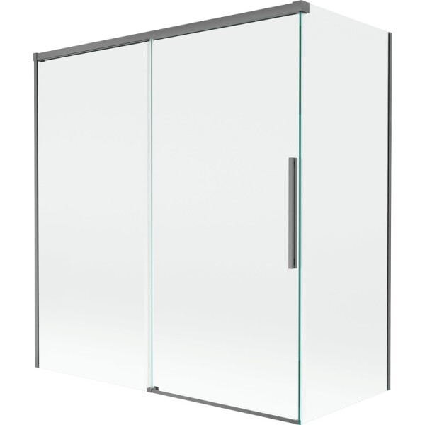 MEXEN/S - Rox vanová zástěna 2-křídlová posuvná 150 + 70 x 150, transparent, grafit metal 8C9-150-070-95-00