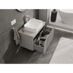 MEXEN/S - Rivel koupelnová skříňka pod umyvadlo 80 cm s deskou, 1 šuplík, reliéf , šedá mat 91A20-08047-1-BFC62