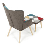 Křeslo ušák, vícebarevná, látka, AK-305B PW2