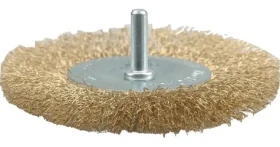 Vorel Kartáč drátěný boční s nástavcem do vrtačky 75 mm / Kartáč do vrtačky / Pomosazený drát / Průměr 75 mm