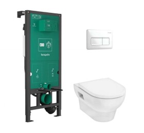 HANSGROHE - GladeLake S Set předstěnové instalace, klozetu GladeLake S a sedátka, tlačítko iFrame Original Q, bílá 60301450