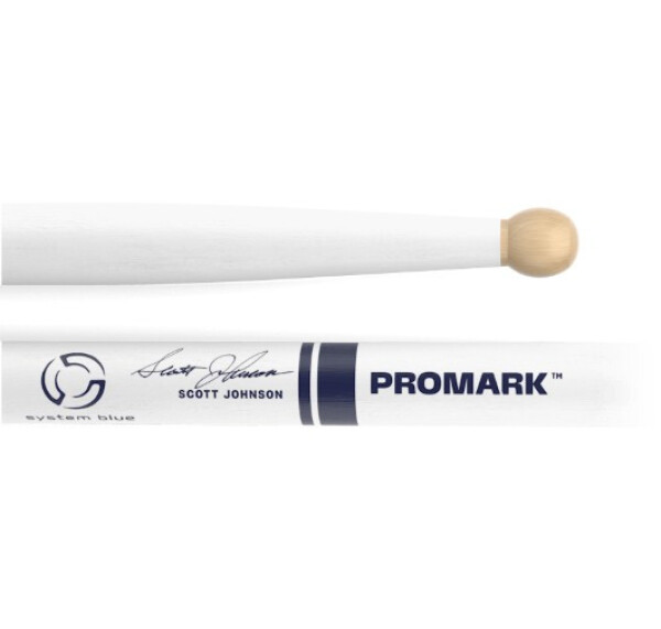 Pro-Mark TXDC17W-WHITE Scott Johnson Hickory Painted White Wood Tip