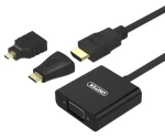 Unitek Y-6355 černá / Redukce HDMI-VGA / 3v1 / HDMI, miniHDMI, microHDMI (Y-6355)
