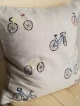 Fine Little Day Lněný povlak na polštář Bicycles 48 x 48 cm, béžová barva, textil