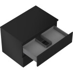 MEXEN/S - Rivel koupelnová skříňka pod umyvadlo 70 cm s deskou, 2 zásuvky, reliéf , černá mat 91A20-07047-2-BFFC71