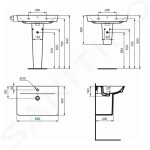 IDEAL STANDARD - Connect Air Umyvadlo 65x46 cm, s přepadem, otvor pro baterii, Ideal Plus, bílá E0741MA