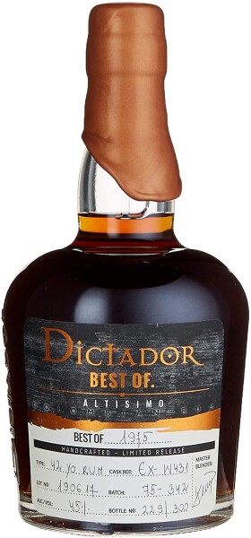 Dictador BEST OF 1975 ALTISIMO Colombian Limited Release Rum 0,7L