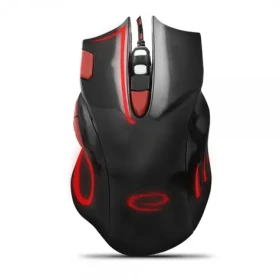 Esperanza EGM401KR Hawk černo-červená / herní optická myš / 2400 DPI / USB / 7 tlačítek + kolečko / LED / 1.5 m (EGM401KR)