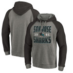 Fanatics Pánská Mikina San Jose Sharks Timeless Collection Antique Stack Tri-Blend Raglan Velikost: S