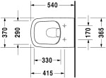 DURAVIT - DuraStyle Závěsné WC, Rimless, bílá 2538090000