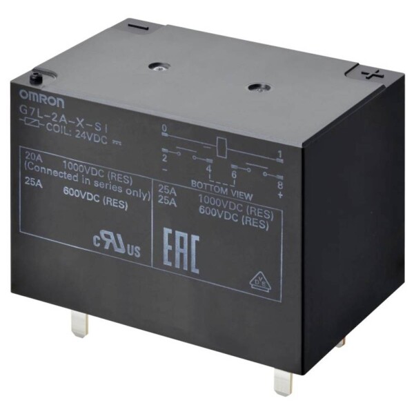 Omron, G7L-2A-X-SI-DC24 relé do DPS, monostabilní, 1 cívka, 600 V/DC, 30 A, 1 ks