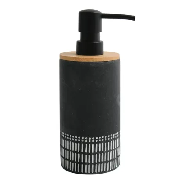 Spirella YUMA Dávkovač mýdla černo-bílý / Polyresin / Bambus / 310 ml