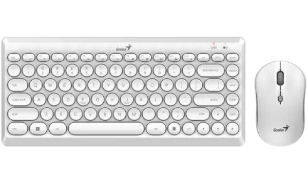 GENIUS LuxeMate Q8000 bílá / bezdrátová klávesnice a myš / USB/ retro design/ CZ+SK layout (31340013412)