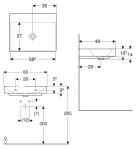 GEBERIT - ONE Umyvadlo 60x48x14 cm, bez přepadu, bez otvoru pro baterii, KeraTect, bílá 505.021.01.1