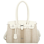 Stylová dámská koženková kabelka do ruky Irma, krémová