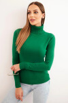 Dámský svetr z viskózy s rolákem a dlouhým rukávem zelený UNI