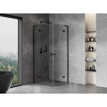MEXEN/S - Mist-H L Duo sprchový kout dveře křídlové 95 x 95, transparent, černá 8A5L-095L-095P-70-00