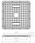 MIDAS Poklop B125 do12,5t DN 1000x1000mm hranatý, kompoz, h=70mm,v.r.1135x1135mm,uzam.4x šroub.