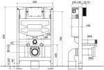 MEXEN/S - WC předstěnová instalační sada Fenix XF-F s mísou WC Lena + sedátko softclose, černá lesk 68030224070